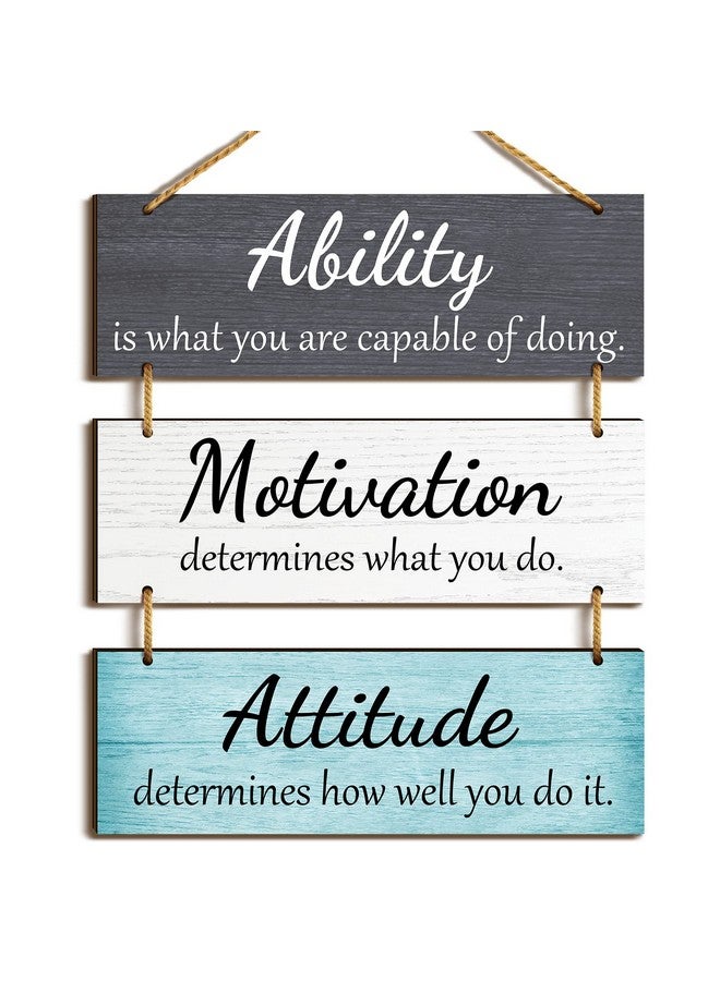 Jetec Office Wall Decor Inspirational Rustic Wall Decor Office Decor Motivational Wall Plaques with Sayings Wooden Wall Hangings Ability Sign Bathroom Decor for Home Office Wall Art (Fresh Color)