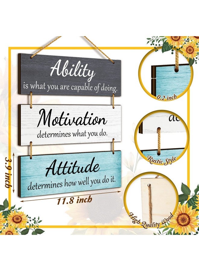 Jetec Office Wall Decor Inspirational Rustic Wall Decor Office Decor Motivational Wall Plaques with Sayings Wooden Wall Hangings Ability Sign Bathroom Decor for Home Office Wall Art (Fresh Color)