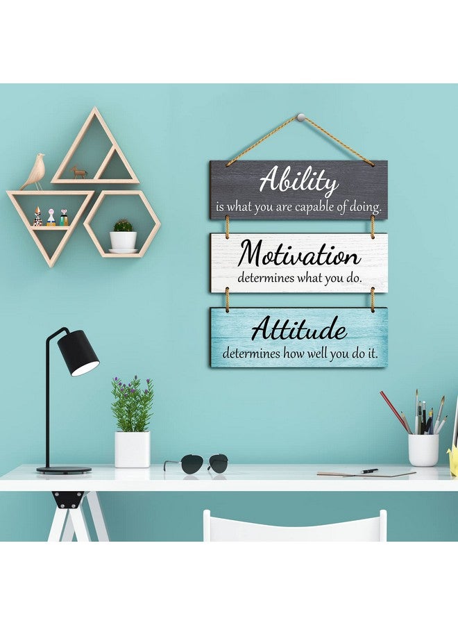 Jetec Office Wall Decor Inspirational Rustic Wall Decor Office Decor Motivational Wall Plaques with Sayings Wooden Wall Hangings Ability Sign Bathroom Decor for Home Office Wall Art (Fresh Color)
