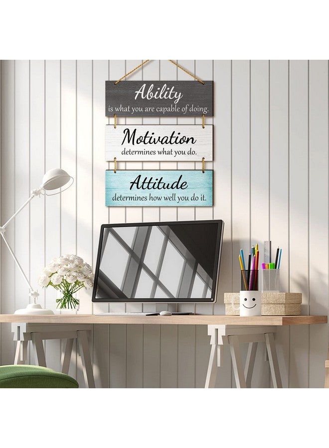 Jetec Office Wall Decor Inspirational Rustic Wall Decor Office Decor Motivational Wall Plaques with Sayings Wooden Wall Hangings Ability Sign Bathroom Decor for Home Office Wall Art (Fresh Color)