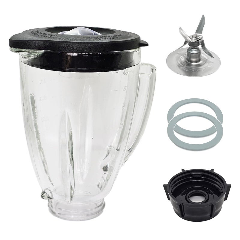 Kuntorie 6 Cup Blender Glass Jar with Blade, Blender Replacement Parts for Aspas Para Licuadora Oster Osterizer Classic Series (NOT fit Pro, Master or Versa models) - Image 1