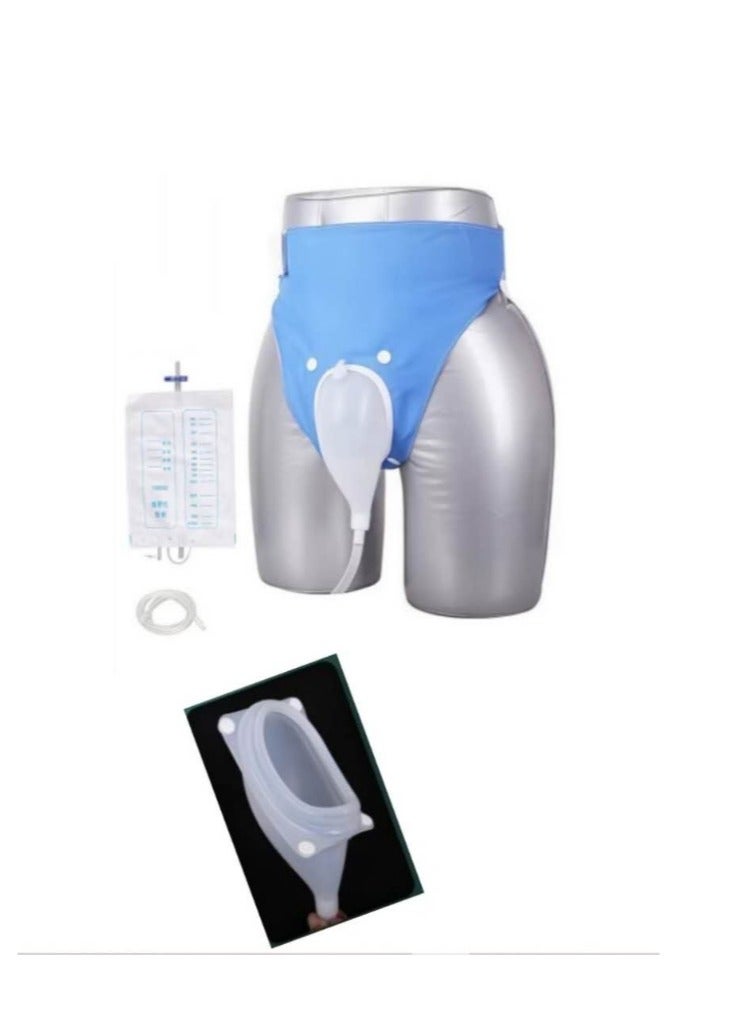 OASIS-TH Reusable Silicone Urine Collector with Portable Wearable Urinary Drainage Bag System Wearable Washable Urinal Collector for Old man while Sleeping Bed Patients for 60+ Years Old  - Image 1