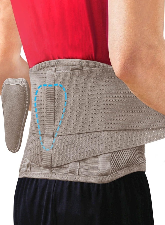 Sparthos Back Support Belt - Immediate Relief from Lower Back Pain, Sciatica, Herniated Disc - Breathable Brace With Lumbar Pad - For Men & Women - Fits 31–38″ Waist (Taupe-Small, Check Sizing) - Image 1
