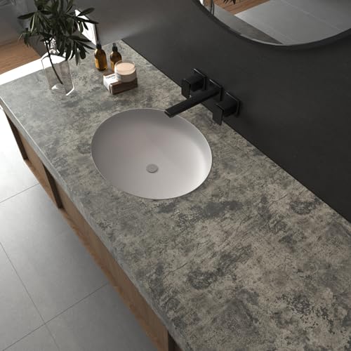 VaryPaper فاري بيبر 15.7''x78.7'' ورق جدران خرساني سميك بمظهر متأثر بالعوامل الجوية قابل للتقشير واللصق مع ملمس الأسمنت، ورق تلامس مقاوم للماء من الفينيل للجدران للاستخدام في الحمام والمطبخ والكونترتوب والطاولة - Image 4