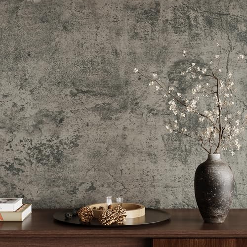 VaryPaper فاري بيبر 15.7''x78.7'' ورق جدران خرساني سميك بمظهر متأثر بالعوامل الجوية قابل للتقشير واللصق مع ملمس الأسمنت، ورق تلامس مقاوم للماء من الفينيل للجدران للاستخدام في الحمام والمطبخ والكونترتوب والطاولة - Image 1