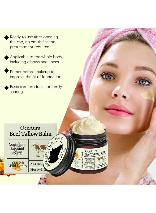 OceAura Beef tallow balm fat moisturizing cream, deep nourishment, long-lasting water retention, suitable for any skin type, can be used for the whole body - Image 5
