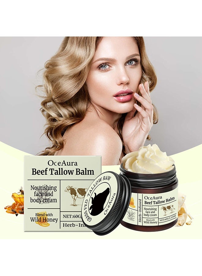 OceAura Beef tallow balm fat moisturizing cream, deep nourishment, long-lasting water retention, suitable for any skin type, can be used for the whole body - Image 1