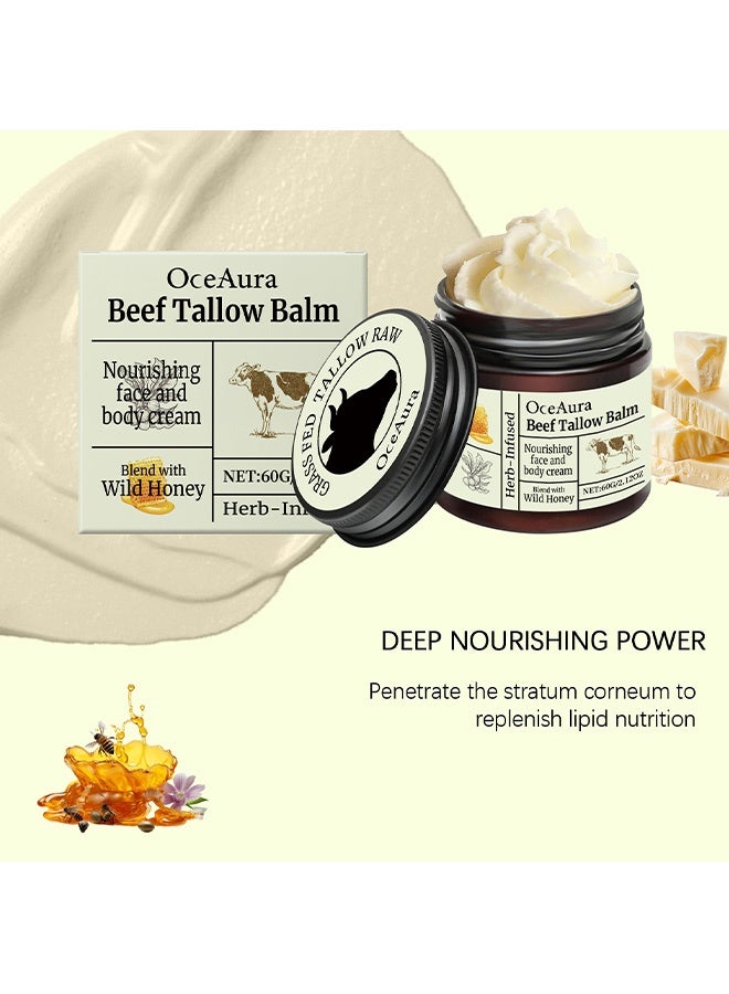 OceAura Beef tallow balm fat moisturizing cream, deep nourishment, long-lasting water retention, suitable for any skin type, can be used for the whole body - Image 3