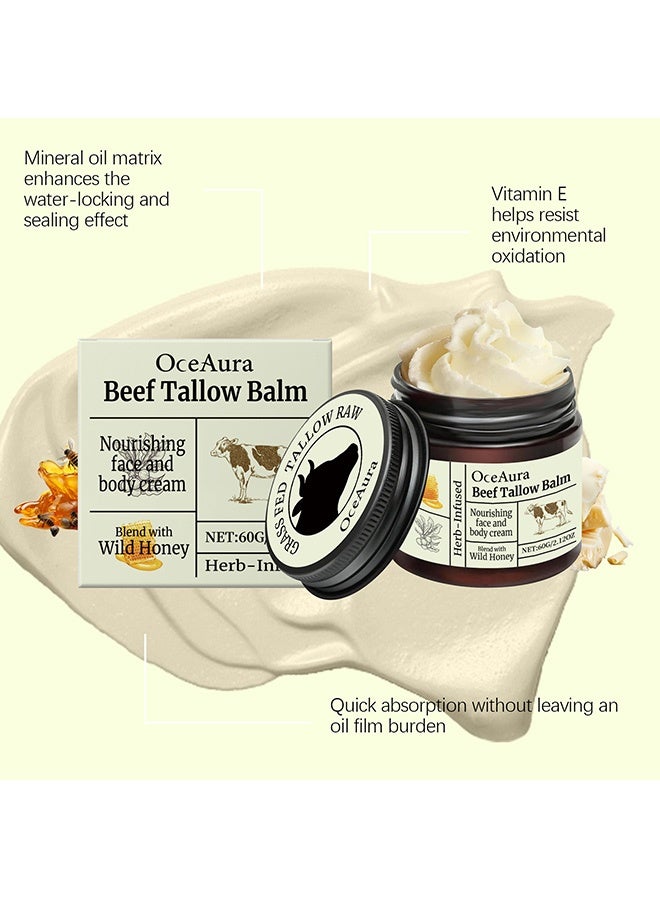 OceAura Beef tallow balm fat moisturizing cream, deep nourishment, long-lasting water retention, suitable for any skin type, can be used for the whole body - Image 4