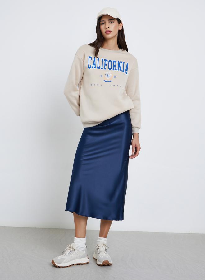 تايك تو سويت شيرت بقصة مريحة وطبعة كاليفورنيا - Image 2