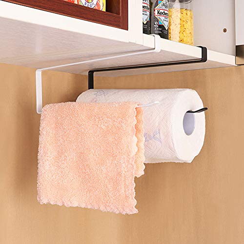 ORAPICH Usmascot Paper Towel Holder Dispenser Under Cabinet Paper Roll Holders (NO Drilling) for Kitchen Bathroom, Hanging Paper Towel Rack Hanger Over The Door, Humanized Design (Black) - Image 3