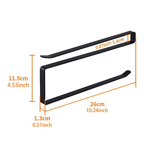 ORAPICH Usmascot Paper Towel Holder Dispenser Under Cabinet Paper Roll Holders (NO Drilling) for Kitchen Bathroom, Hanging Paper Towel Rack Hanger Over The Door, Humanized Design (Black) - Image 2