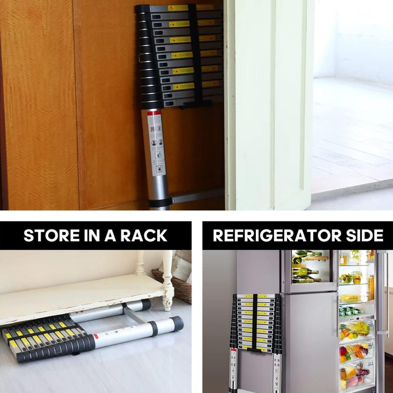 Sharpdo Aluminum Telescopic Ladder, Maximum Load Capacity 150KG, Multi-purpose Foldable Ladder, Suitable for RV or Outdoor Work 200CM - Image 4