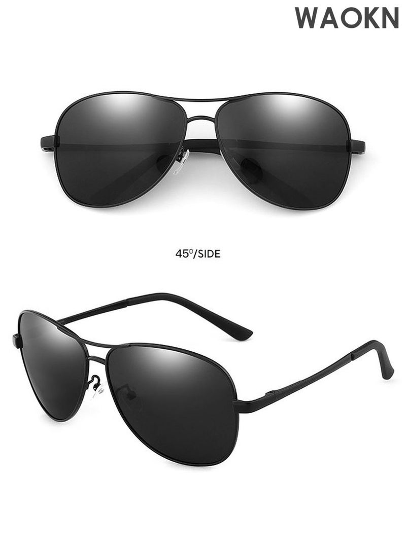 WAOKN Men's Polarized Aviator Sunglasses, Protection Sun Glasses with Ultralight Metal Frame, Fashion Anti-Glare Sun Shades for Driving,Golfing, Fishing, Traveling for Men Women Athleisure Wayfarer Frame Polarized Sun Glasses  with Metal Frame Fashion Anti-Glare Sun Shades - Image 4