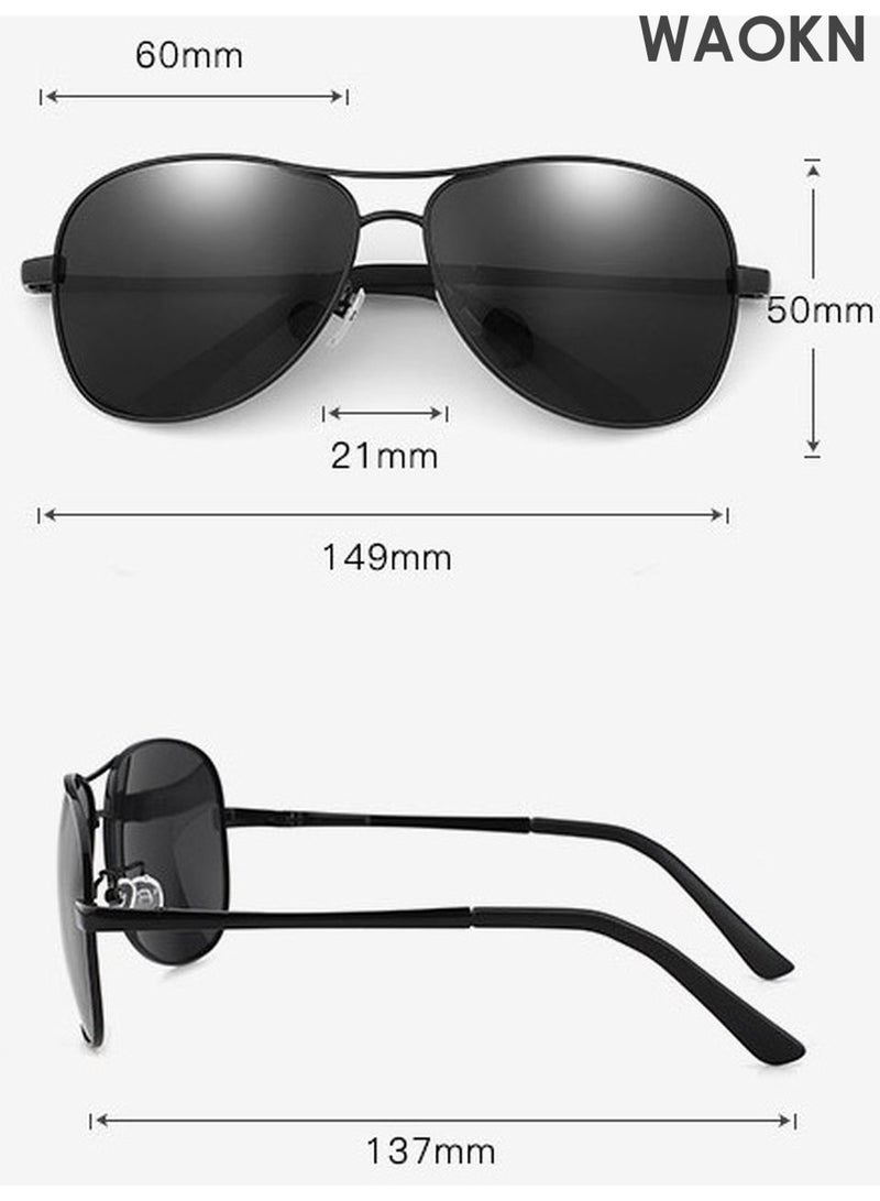 WAOKN Men's Polarized Aviator Sunglasses, Protection Sun Glasses with Ultralight Metal Frame, Fashion Anti-Glare Sun Shades for Driving,Golfing, Fishing, Traveling for Men Women Athleisure Wayfarer Frame Polarized Sun Glasses  with Metal Frame Fashion Anti-Glare Sun Shades - Image 3