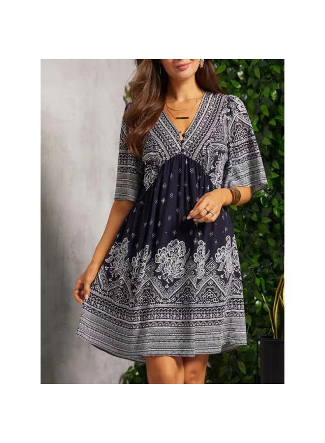 Summer New European And American Independent Station Hot Women's Vacation Ethnic Style Dress