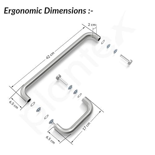 Plantex Shower Cubical Door Handle/Stainless Steel Towel Bar Handle/Towel Holder for Glass Shower Door and Bath Door Pull Handle - Pack of 1 (Satin) - Image 5