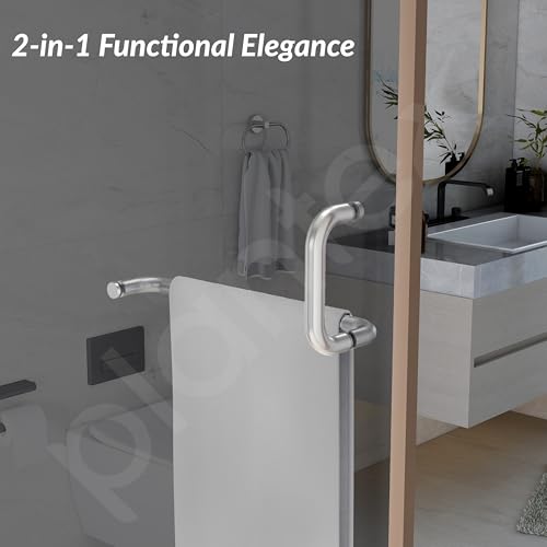 Plantex Shower Cubical Door Handle/Stainless Steel Towel Bar Handle/Towel Holder for Glass Shower Door and Bath Door Pull Handle - Pack of 1 (Satin) - Image 2