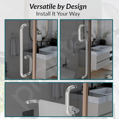 Plantex Shower Cubical Door Handle/Stainless Steel Towel Bar Handle/Towel Holder for Glass Shower Door and Bath Door Pull Handle - Pack of 1 (Satin) - Image 4