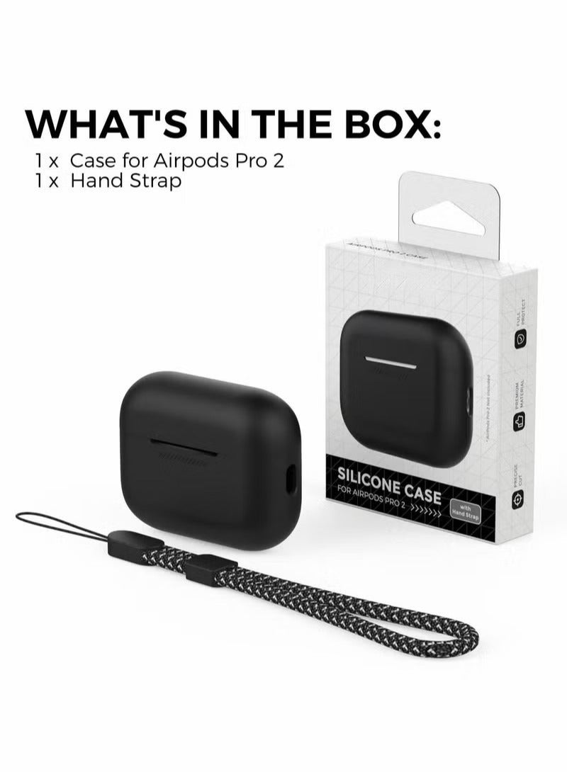 غطاء حماية من السيليكون AirPods Pro 2 【LED أمامي مرئي】 متوافق مع AirPods Pro الجيل الثاني (أسود) - Image 4