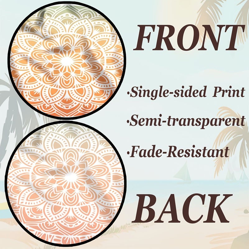 181cm Mixed Orange Blue Mandala Beach Mat Fade Resistant Windproof Portable Picnic - Image 3