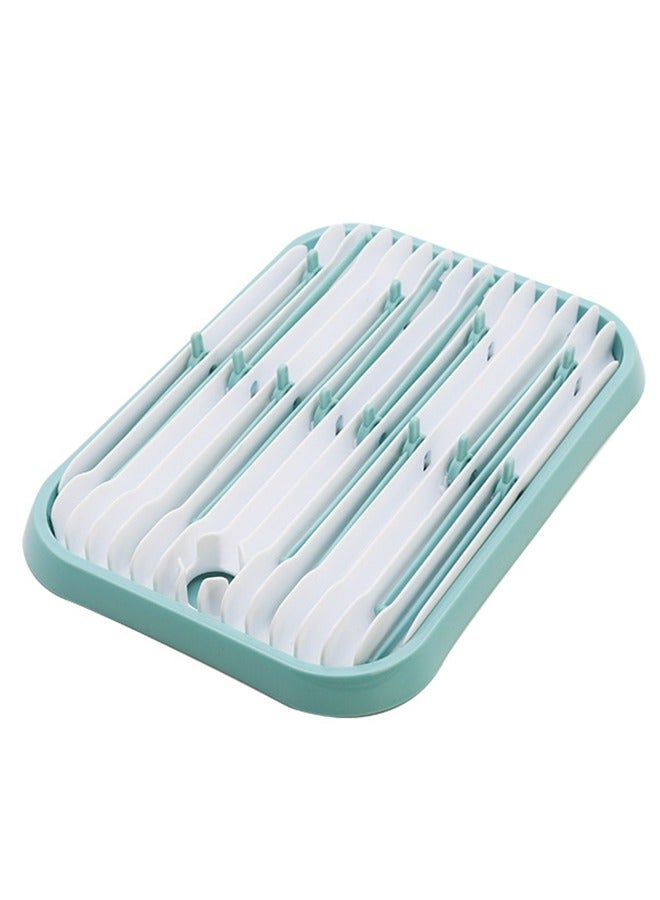 Baby Bottle Drying Rack with Tray - Space-Saving Drying Rack for Baby Bottles, Cups, Pump Parts - Large Capacity Bottle Dryer - Travel Essentials - Newborn Essentials Essentials, Mint Green - Image 3
