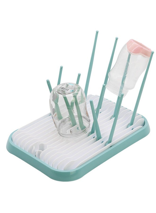 Baby Bottle Drying Rack with Tray - Space-Saving Drying Rack for Baby Bottles, Cups, Pump Parts - Large Capacity Bottle Dryer - Travel Essentials - Newborn Essentials Essentials, Mint Green - Image 2