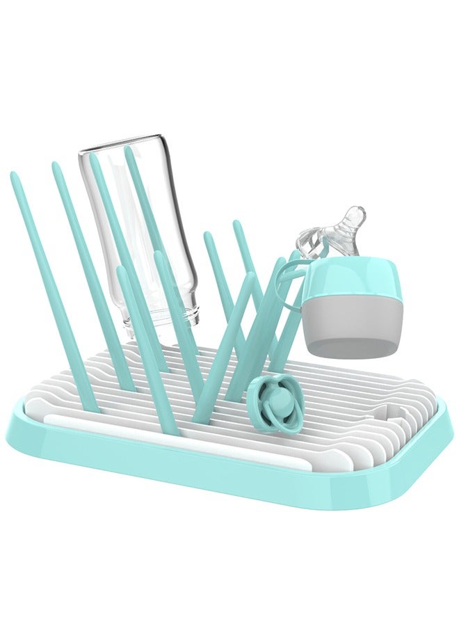 Baby Bottle Drying Rack with Tray - Space-Saving Drying Rack for Baby Bottles, Cups, Pump Parts - Large Capacity Bottle Dryer - Travel Essentials - Newborn Essentials Essentials, Mint Green - Image 4