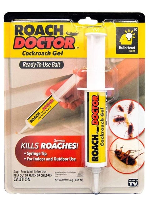 Roach Doctor Cockroach Gel Ready-to-Use Cockroach Gel Bait - Outdoor & Indoor Roach Killer with Syringe Applicator