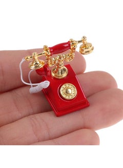 TBoxBo 3 Pcs Dollhouse 1/12 Vintage Miniature Phone Model Rotary Telephone Decoration Retro Desk Phone Toy for Dollhouse Furniture Accessories  - Image 4