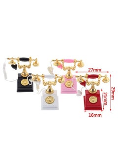 TBoxBo 3 Pcs Dollhouse 1/12 Vintage Miniature Phone Model Rotary Telephone Decoration Retro Desk Phone Toy for Dollhouse Furniture Accessories  - Image 3