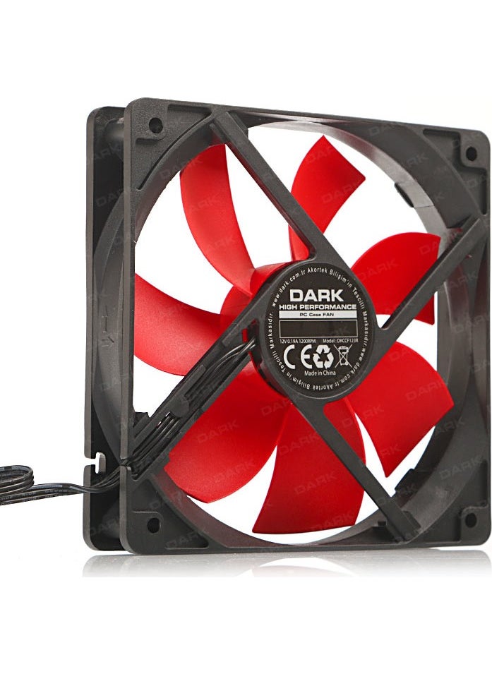 Dark - 12cm Red Blade Case Fan (DKCCF123R) - Image 1