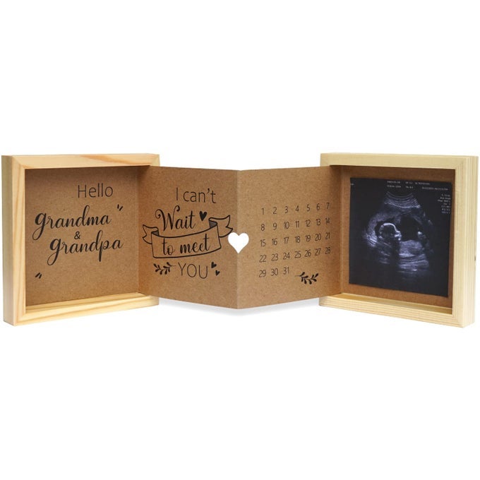PREGNANCY ANNOUNCEMENT FOR GRANDPARENTS BABY ANNOUNCEMENT IDEAS SONOGRAM PICTURE FRAME WOODEN KEEPSAKE BOX FIRST TIME GRANDPARENTS GIFT