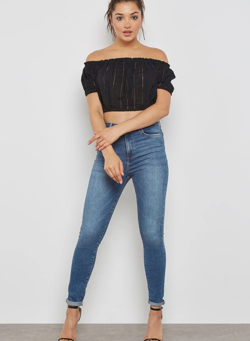 FOREVER 21 Bardot Crop Top