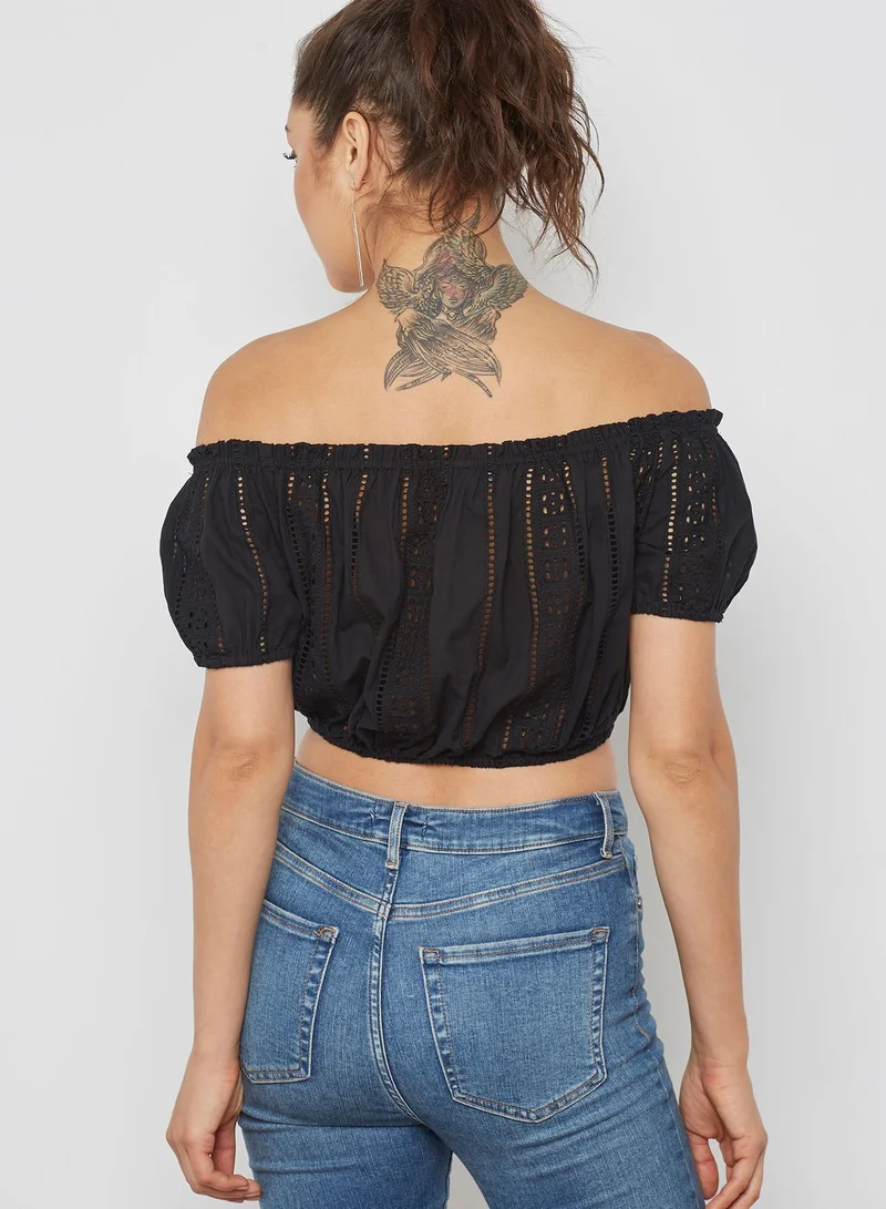 FOREVER 21 Bardot Crop Top