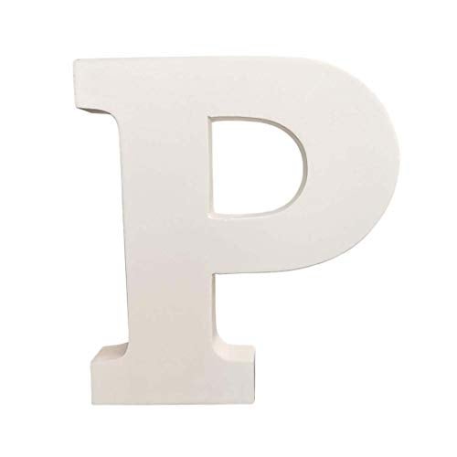 SMARTCAREWOOD Wooden P Letter- English Upper Case Alphabets Cutouts for Art and Craft Work (P_White_15x2.5 Cm) - Image 1