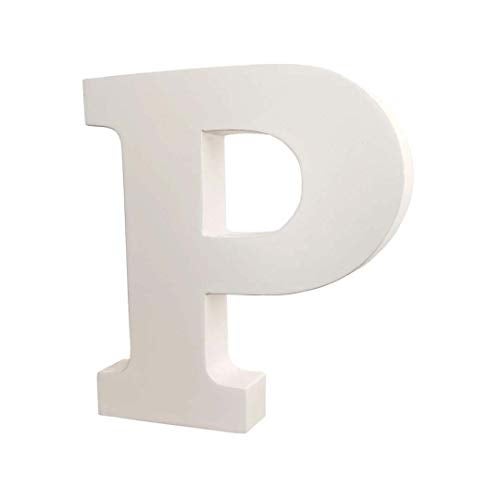 SMARTCAREWOOD Wooden P Letter- English Upper Case Alphabets Cutouts for Art and Craft Work (P_White_15x2.5 Cm) - Image 3