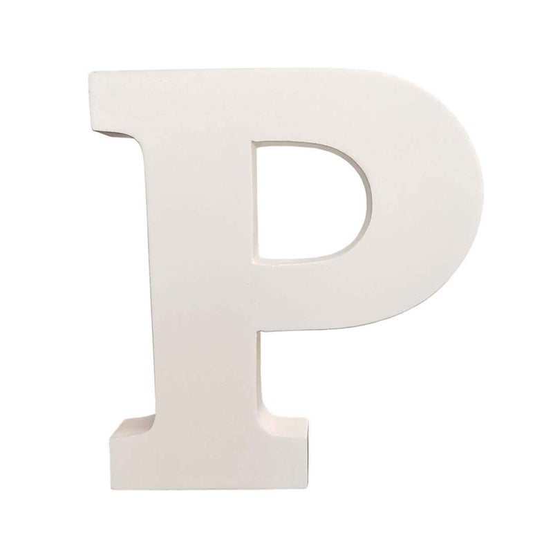 SMARTCAREWOOD Wooden P Letter- English Upper Case Alphabets Cutouts for Art and Craft Work (P_White_15x2.5 Cm) - Image 5