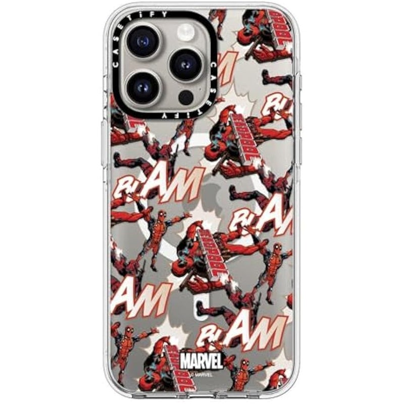 Casetify Clear iPhone 15 Pro Max Case 【Deadpool & Wolverine Co-Lab/Not Yellowing / 6.6ft Drop Protection/Magsafe】 - Deadpool Pattern Case - Clear - Image 1