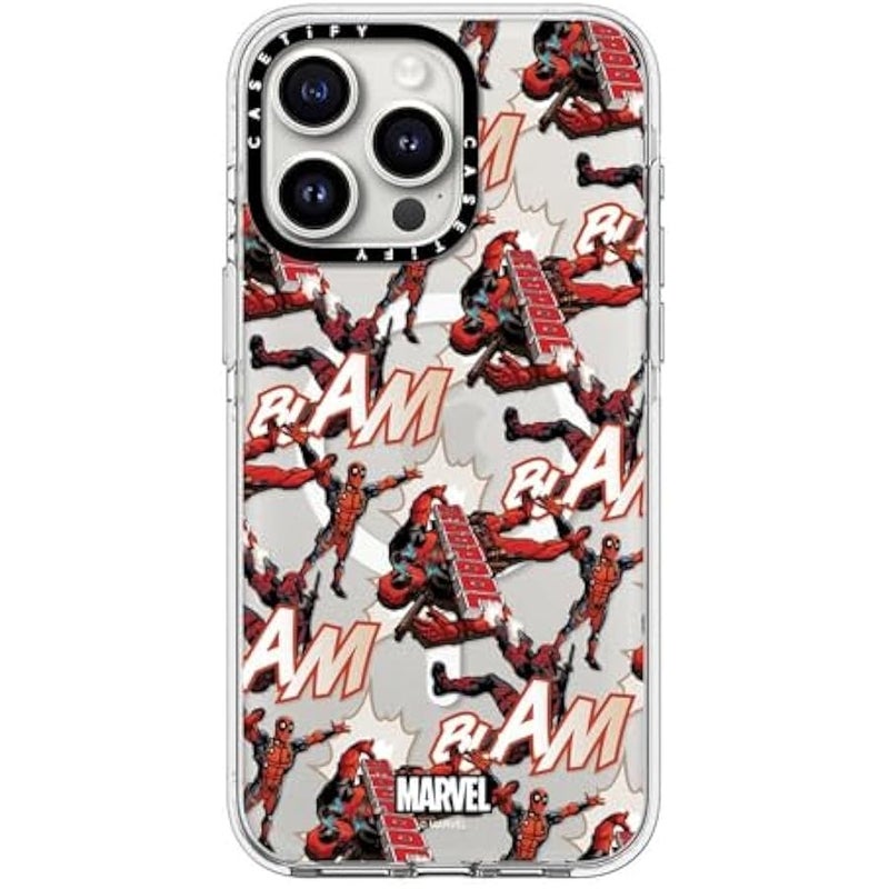 Casetify Clear iPhone 15 Pro Max Case 【Deadpool & Wolverine Co-Lab/Not Yellowing / 6.6ft Drop Protection/Magsafe】 - Deadpool Pattern Case - Clear - Image 3