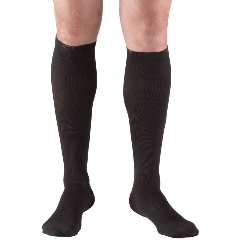 Truform Truform Compression Socks 3040 mmHg Mens Dress Socks Knee High Over Calf Length Black Large