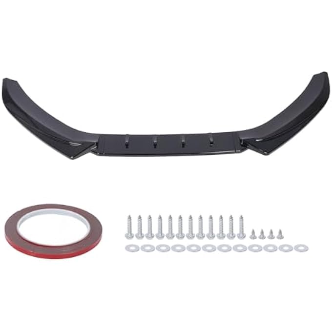 YDuupxe Front Bumper Lip Spoiler Kit, Glossy Black Front Bumper Protector for S5 8T Sline, Aerodynamic Design, Easy Installation - Image 5
