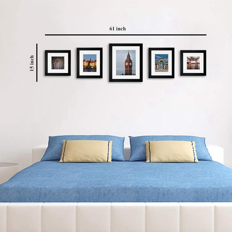Wens Ps Wood Photo Frame Ps Wood 38 cm X 155 cm X 125 cm Black Set of 5 - Image 4