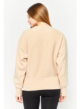 Champion Women Sportswear Fit Long Sleeve Outdoor Sweatshirts, Tan  - Image 4