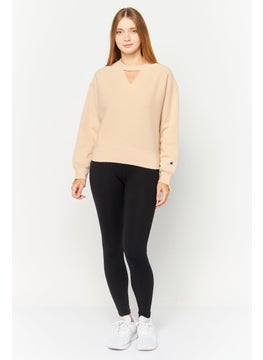 Champion Women Sportswear Fit Long Sleeve Outdoor Sweatshirts, Tan  - Image 2
