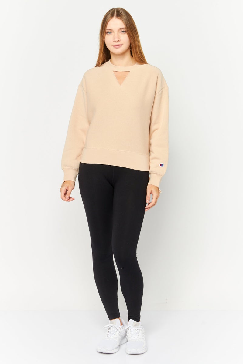 Champion Women Sportswear Fit Long Sleeve Outdoor Sweatshirts, Tan - Image 2