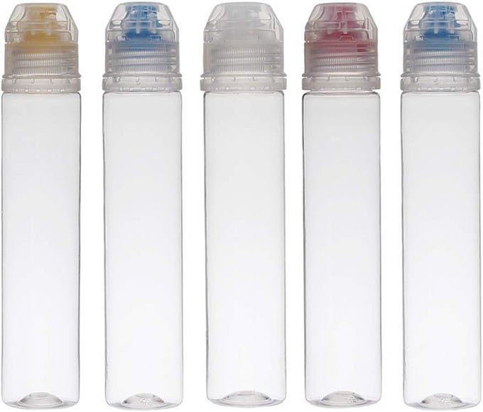 5 PACK HONEY PLASTIC BOTTLES MINI SQUEEZE CONTAINERS JARS FOR SAUCES KETCHUP CONDIMENT OIL DISPENSER