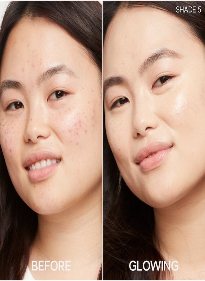 Saie SAIE  Glowy Super Skin Tint Foundation with Hyaluronic Acid , 5 Light Warm Undertones 30ml - Lightweight, Hydrating Coverage  - Image 3
