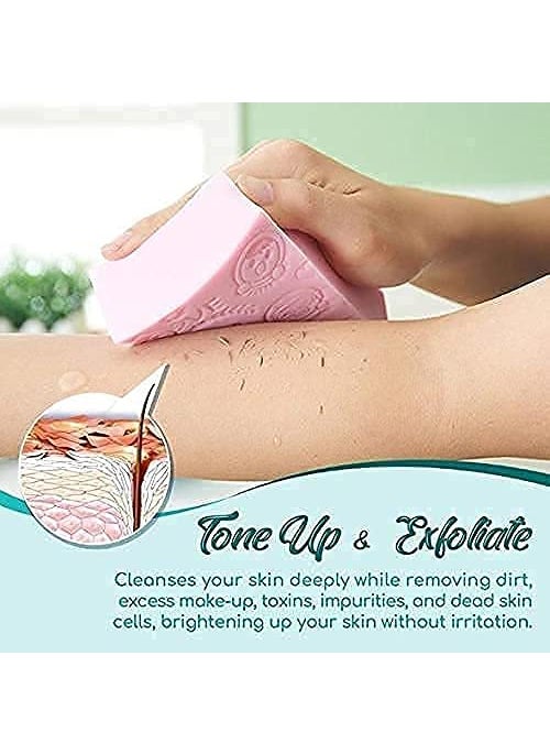Prostuff.in Prostuffin Ultra Soft Exfoliating Sponge Asian Bath Sponge For Shower Japanese Spa Cellulite Massager Dead Skin Remover Sponge For Body Face Scrubber for Women and Men spongPack of 2  - Image 5