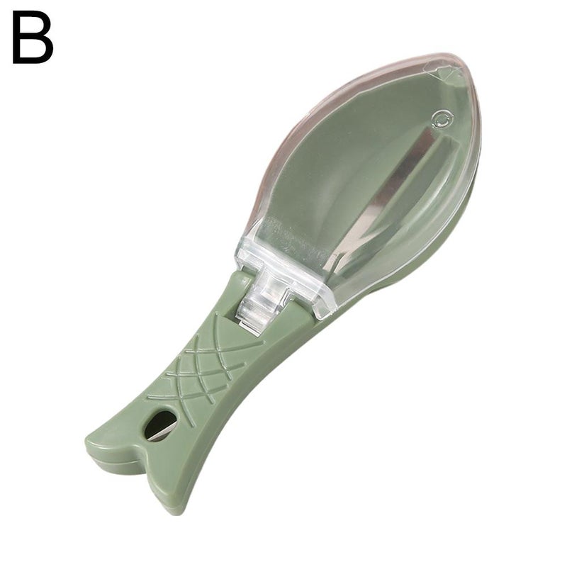 Manual fish scaler, household fish scaler, professional fish scaler, kitchen fish cleaning and scaler with cover. - Image 1
